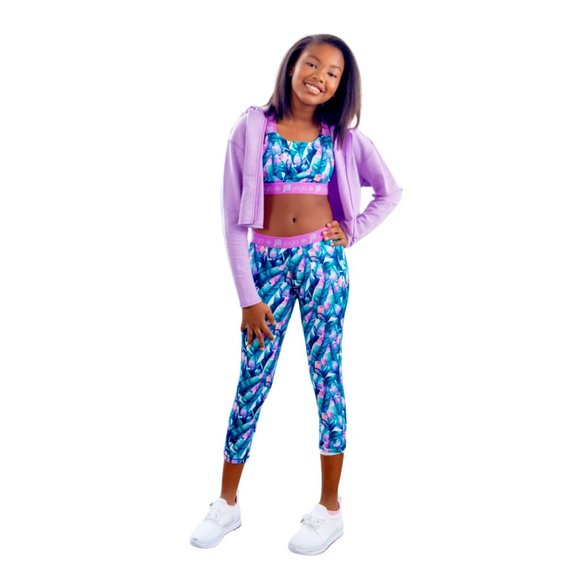 Jill Yoga Girls Cropped Zip-Up Hoodie | Size 10 M - Picture 2 of 2